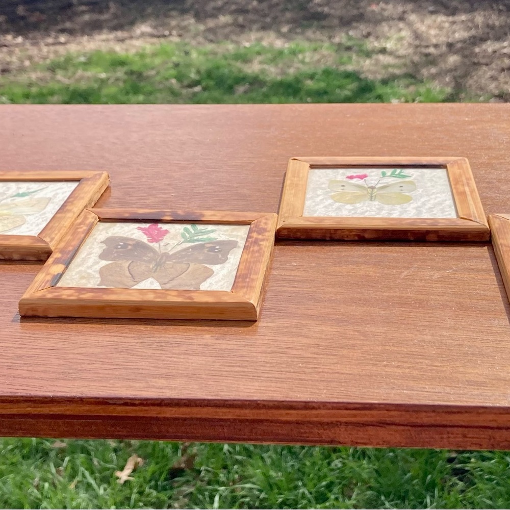- Set of 4 vintage butterfly coasters